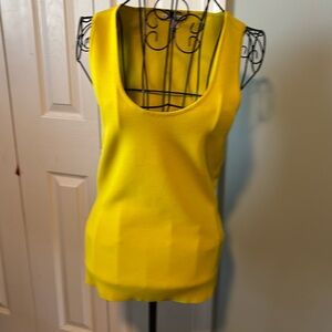 Yellow rayon ribbed shell.